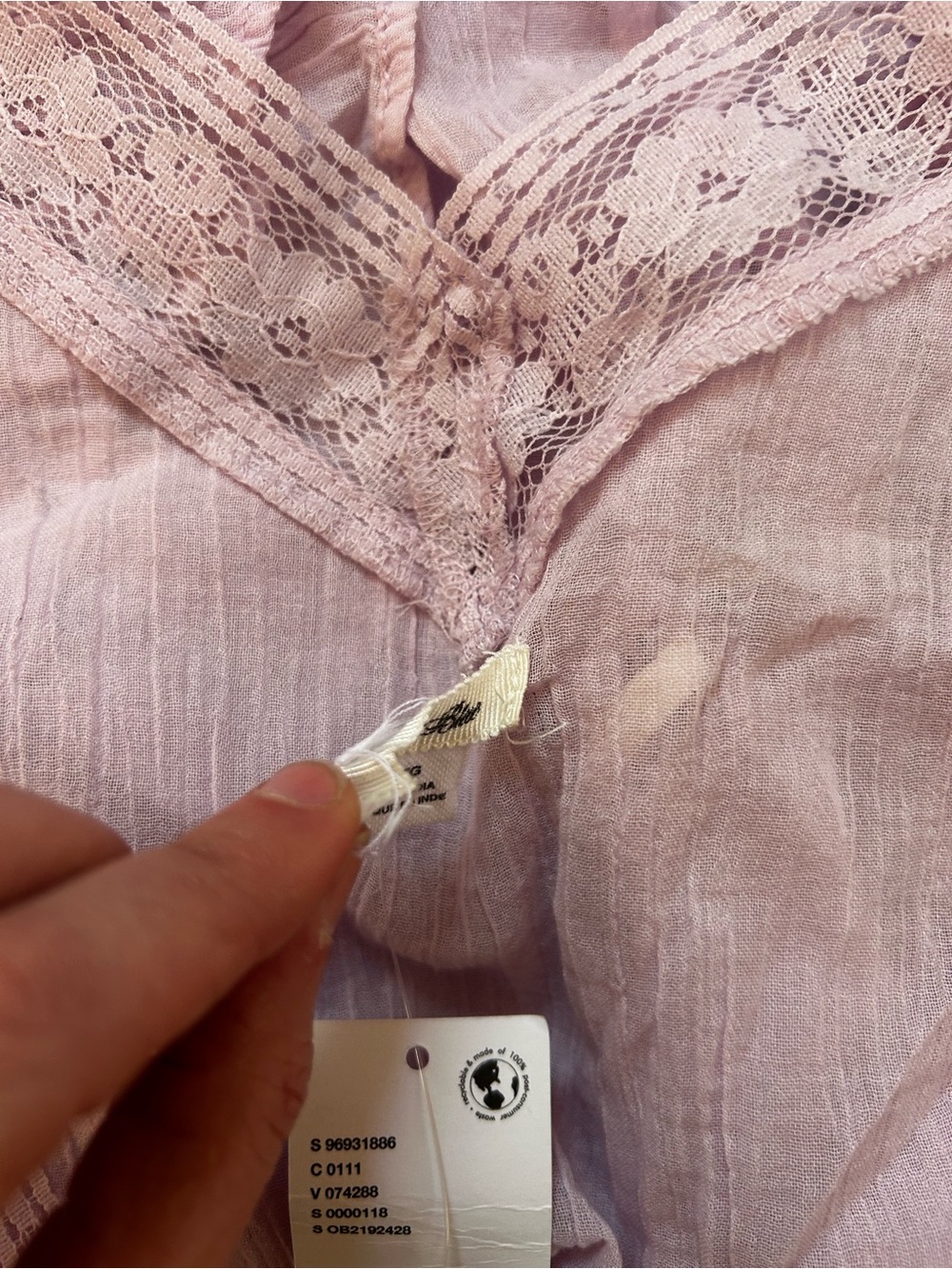 Kimchi Blue Light Mauve V-Neck Ruffle Peplum Top - Picture 4 of 4